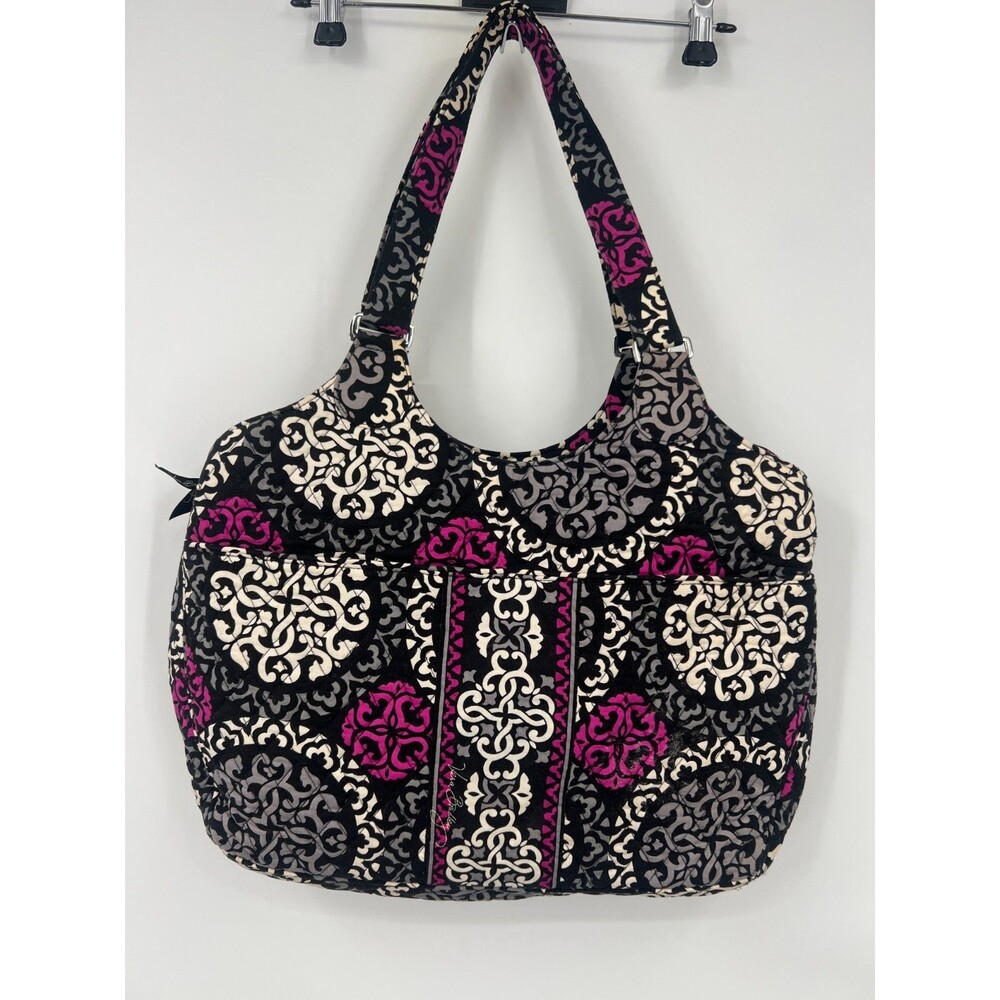 Vera Bradley Canterberry Magenta Large Laptop Triple Compartment Bag Purse